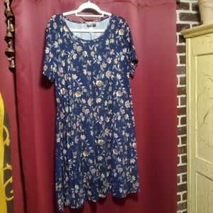 Navy Floral Dress